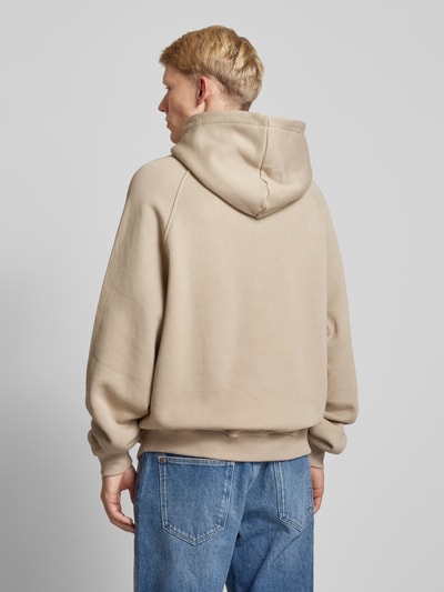 PEQUS Hoodie met labelprint Taupe - 5