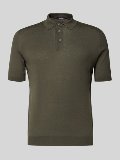 Gran Sasso Slim Fit Poloshirt aus reiner Seide Oliv 2