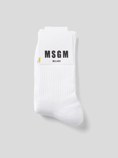 MSGM Socken mit Label-Stitching Weiss 3