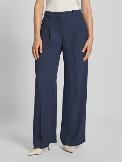 BOSS Spodnie do garnituru o kroju regular fit z czystej wiskozy Granatowy 4