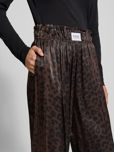 VILLA SOPHIE Loose Fit Stoffhose aus Viskose-Satin Modell 'MALEA' Dunkelbraun 3