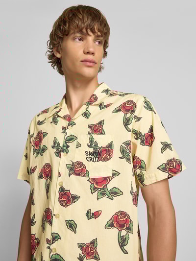 SANTA CRUZ Regular Fit Freizeithemd mit Reverskragen Modell 'FLASH ROSES' Beige 3