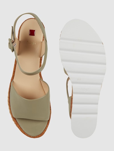 Högl Leren sandalen met sleehak Lindegroen - 4