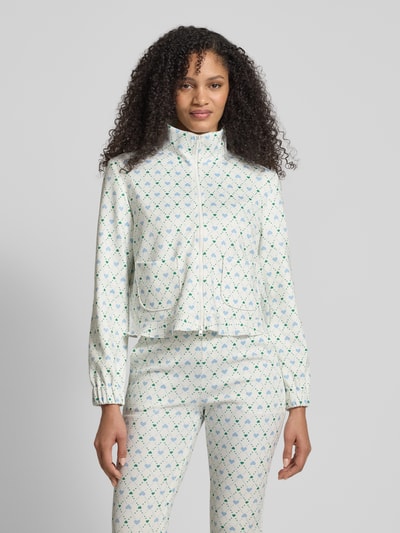 Marc Cain Regular Fit Blazer mit Stehkragen und Zweiwege-Reißverschluss Offwhite 4