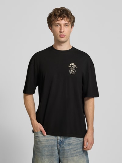 PEGADOR Oversized T-shirt met print op de achterkant model 'Pedroche' Zwart - 4