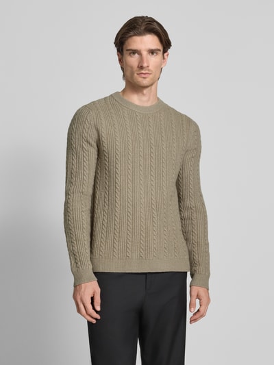 Samsøe Samsøe Strickpullover mit Kaschmir-Anteil Modell 'CASSIUS' Beige 4