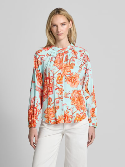 Emily Van den Bergh Regular Fit Bluse mit Stehkragen Hellblau 4