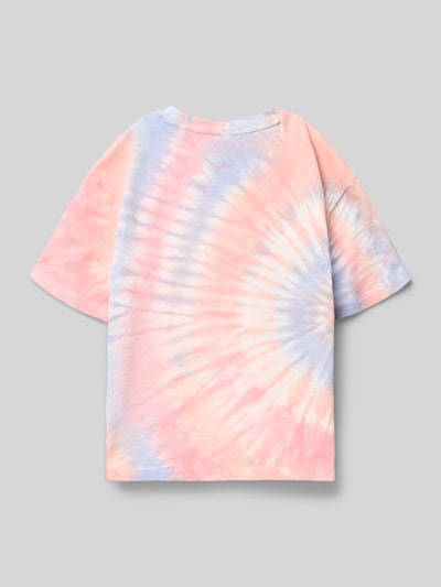 Produktfoto, Boxy Fit T-shirt uit puur katoen van s.Oliver RED LABEL met all-over batiklook in pastelroze, lila en lichtoranje jersey