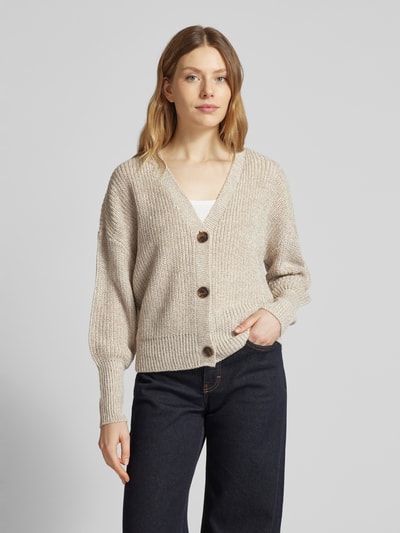 Vero Moda Regular Fit Strickjacke mit Ballonärmeln Modell 'LEA' Sand 4