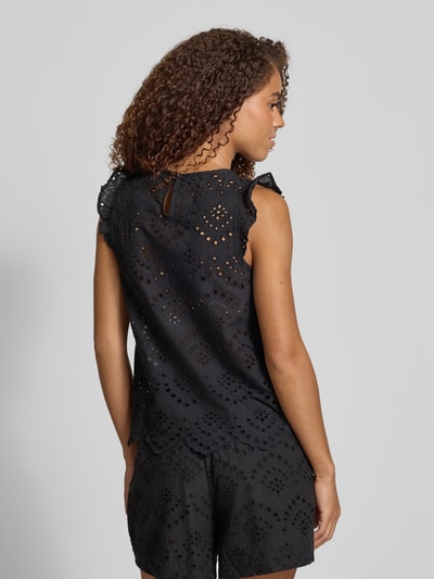 Pieces Loose Fit Blusentop aus reiner Baumwolle Modell 'VILDE' Black 5