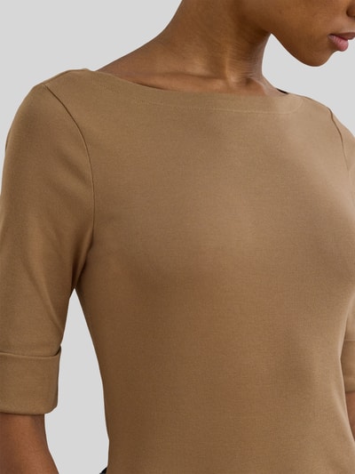 Lauren Ralph Lauren Slim Fit T-Shirt aus reiner Baumwolle Camel 3
