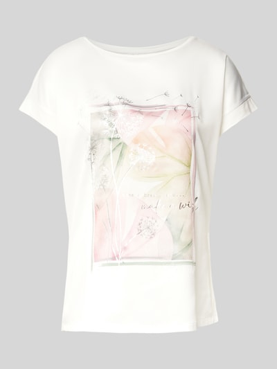 Christian Berg Woman T-shirt van viscosemix met ronde hals Offwhite - 1