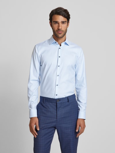 OLYMP No. Six Super slim fit zakelijk overhemd met kentkraag Bleu - 4