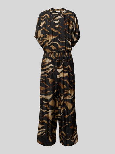 Kaffe Jumpsuit van viscose met knoopsluiting, model 'Pollie' Zwart - 2