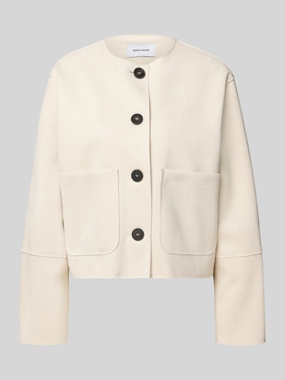 More & More Relaxed Fit Blazer mit Rundhalsausschnitt Kitt 2