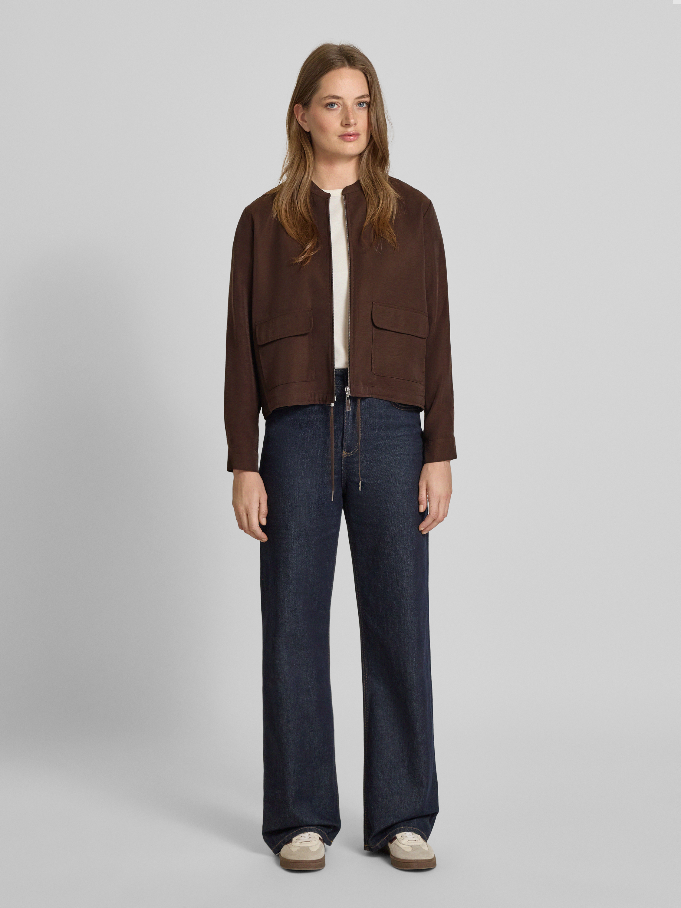 More & More Regular Fit Blazer mit Pattentaschen Schoko 1