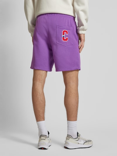 CHAMPION Regular Fit Sweatshorts mit Logo-Badge Lila 5