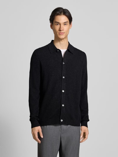 Christian Berg Men Strickjacke aus Baumwoll-Kaschmir-Mix Anthrazit Melange 4