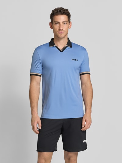 BOSS Green Koszulka polo o kroju slim fit z nadrukiem z logo model 'PL_TOC SERVE 2' Oceaniczny 4