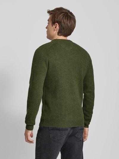 MCNEAL Wollpullover mit Label-Stitching Khaki Melange 5