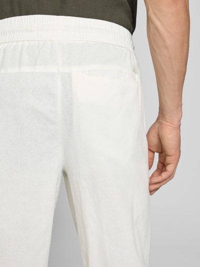 Blend Regular Fit Leinenhose mit Tunnelzug Modell 'BAY' Weiss 3