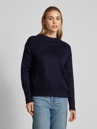 Mango Oversized Strickpullover mit Lanawoll-Anteil Modell 'MARIANO' Marine 4