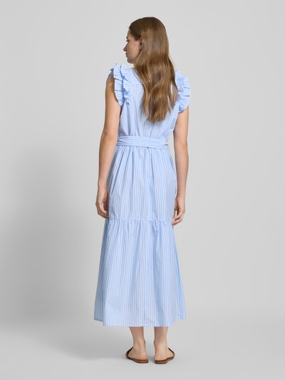 LOLLYS LAUNDRY Midikleid mit Bindegürtel Modell 'Harriet' Blau 5
