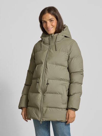 RAINS Steppjacke mit Eingrifftaschen Modell 'Alta Long' Schilf 4