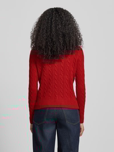 Polo Ralph Lauren Strickpullover mit Label-Stitching Dunkelrot 5