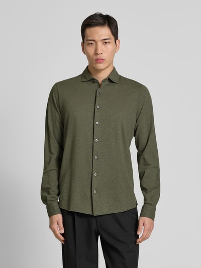 GRAN SASSO Freizeithemd mit Haifischkragen Oliv 4