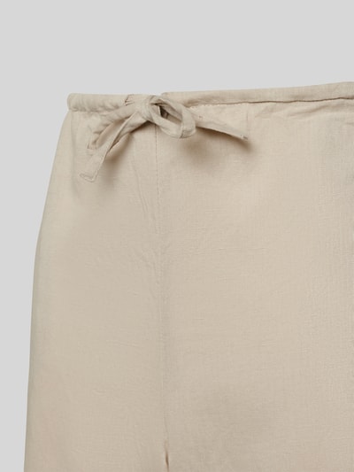 Christian Berg Woman Wide Leg Leinenhose mit Tunnelzug Beige 2