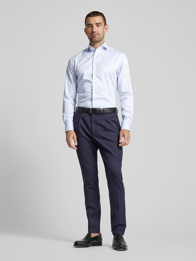 Profuomo Slim Fit Business-Hemd mit Haifischkragen Bleu 1