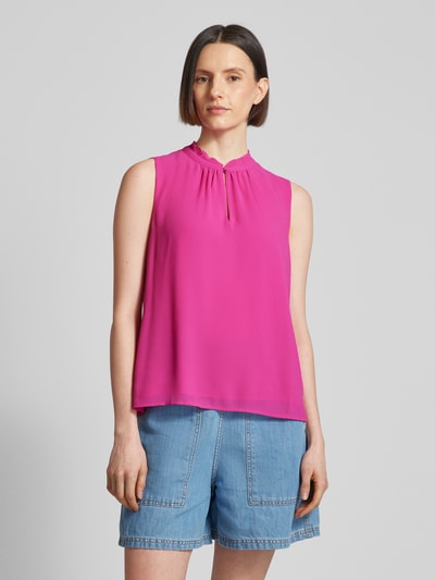 Jake*s Collection Blousetop van chiffon met druppelvormige hals Felroze - 4