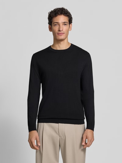 MCNEAL Strickpullover mit geripptem Rundhalsausschnitt Black 4