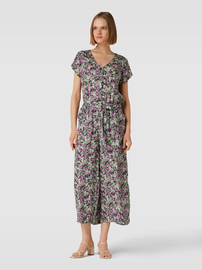 Kaffe Jumpsuit met bloemenmotief, model 'Lorania' Paars - 4