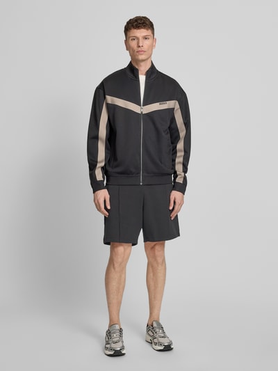HUGO Szorty dresowe z mieszanki bawełny w kroju regular fit model 'DIMACSHORT' Czarny 1