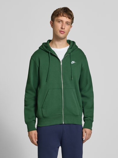 Nike Regular Fit Sweatjacke aus Baumwoll-Mix Dunkelgruen 4