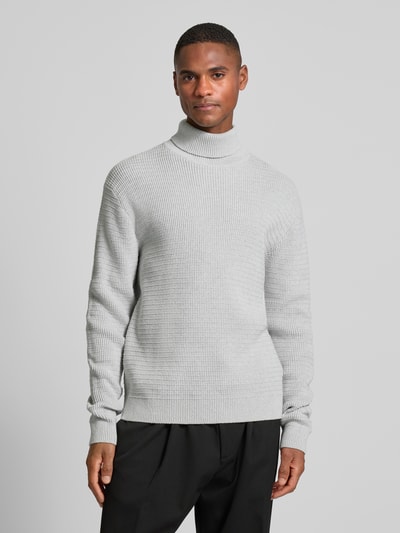 SELECTED HOMME Strickpullover mit Rollkragen Modell 'THEO' Hellgrau Melange 4