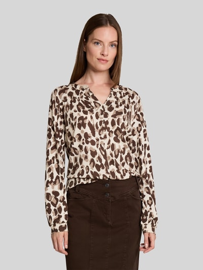 Tom Tailor Regular Fit Langarmbluse aus Baumwoll-Modal-Mix  Mittelbraun 4