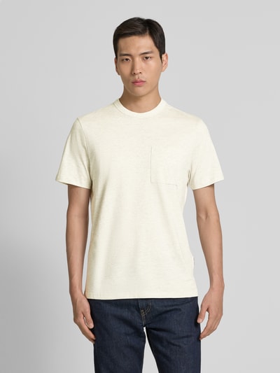 Casual Friday T-shirt met ronde hals, model 'JASPER' Offwhite - 4