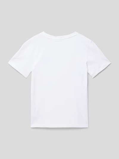Calvin Klein Jeans T-shirt met labelprint, model 'CHEST MONOGRAM' Wit - 3