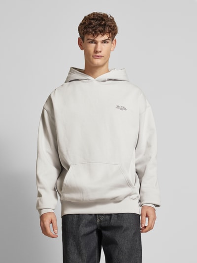 Pegador Oversized Hoodie mit Label-Print Modell 'BRONSON' Hellgrau 4