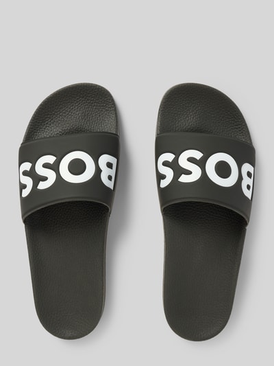 BOSS Slippers met labelprint, model 'Aryeh' Zwart - 3