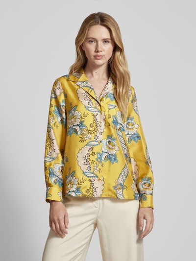 Weekend Max Mara Zijden blouse met reverskraag, model 'ONCIA' Mosterdgeel - 4