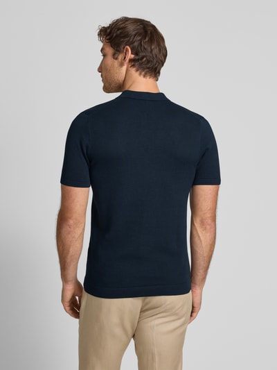 DRYKORN Slim Fit Poloshirt mit Strukturmuster Modell 'TRITON' Dunkelblau 5