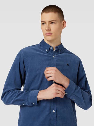 Carhartt Work In Progress Regular Fit Freizeithemd aus Feincord Modell 'MADISON' Blau 3
