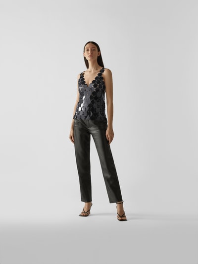 Paco Rabanne Top mit Applikationen Schwarz 1
