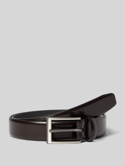 Produktfoto, Gürtel aus Leder mit Dornschließe von bugatti in Glattleder, klassische Form, dunkelbraun, Herren Gürtel, Breite 3 cm
