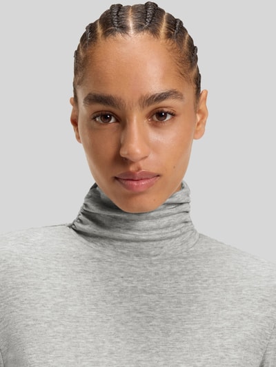 BOSS Orange Bluzka z długim rękawem o kroju slim fit z mieszanki lyocellu Jasnoszary 3