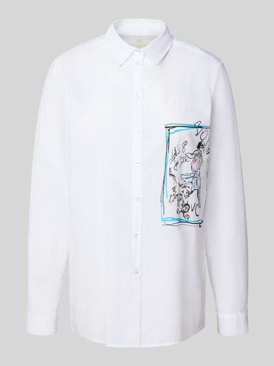 Milano Italy Bluzka koszulowa o kroju regular fit z listwą guzikową Biały 2